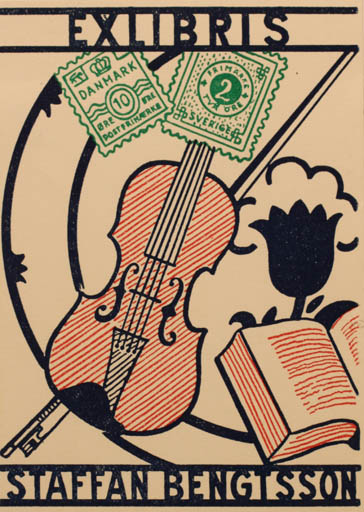Exlibris by Sigfrid Bengtsson from Sweden for Steffan Bengtsson - Music 