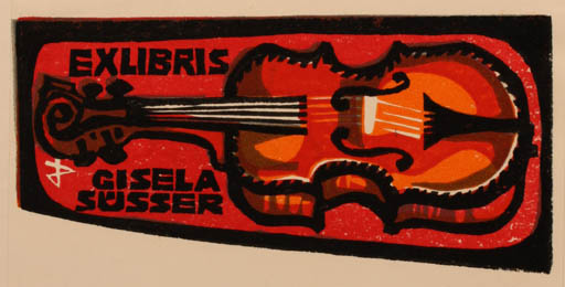 Exlibris by Jürgen Dost from Germany for Gisela Süsser - Music 