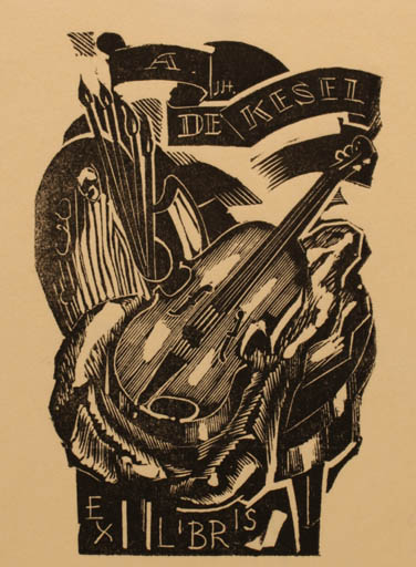 Exlibris by Jos Hendrickx from Belgium for A. De Kesel - Music 