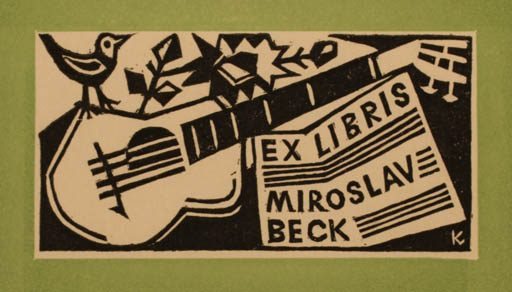 Exlibris by Ladislav J. Kaspar from Czech Republic for Miroslav Beck - Music 