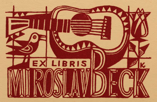 Exlibris by Ladislav J. Kaspar from Czech Republic for Miroslav Beck - Music 