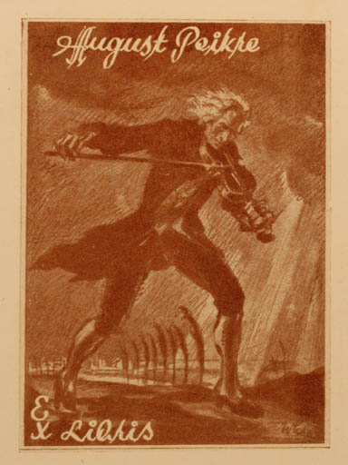 Exlibris by August Peikre from Estonia for August Peikre - Music 