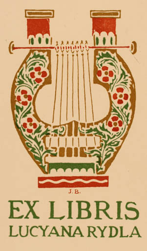 Exlibris by J. Bukowski from Poland for Lucyana Rydla - Music 