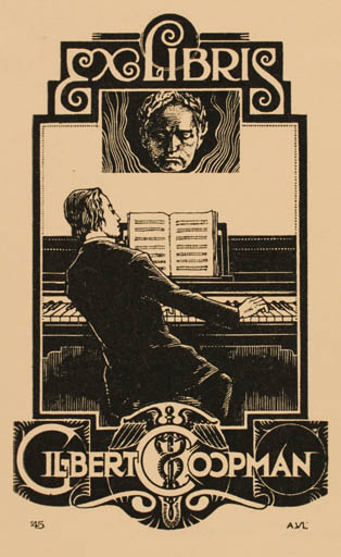 Exlibris by C. Andrè Vlaanderen from Netherland for Gilbert Coopman - Music 