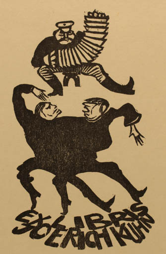Exlibris by Eduard Albrecht from Germany for Jo Erich Kuhn - Dancing Music 