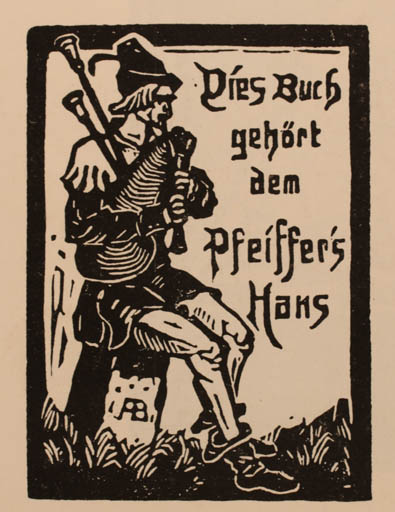 Exlibris by Albert Banska from Germany for Hans Pfeiffer - Music 