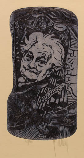 Exlibris by Pavel Hlavaty from Czechoslovakia for Jar. Zelik - Music Portrait 