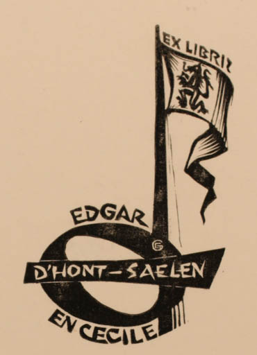 Exlibris by Gerard Gaudaen from Belgium for Familie E. D`Hont-Saelen - Music 