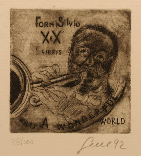 Exlibris by N. Sene from Italy for Forni Silvio - Music 