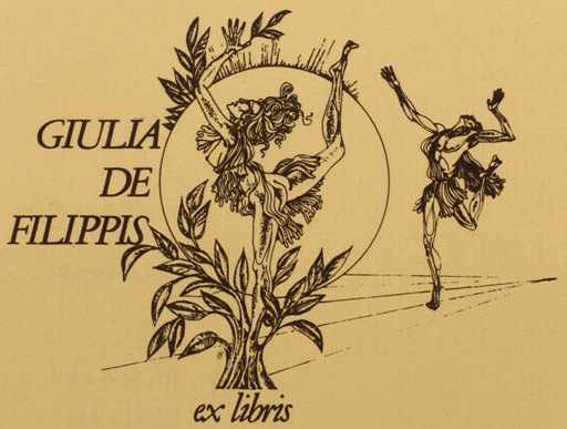 Exlibris by V. Minciev from Bulgaria for Giulia de Filippis - Flora Woman Mythology 