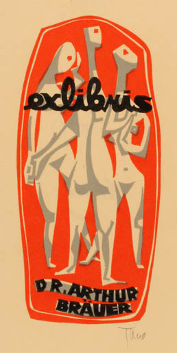 Exlibris by Jan Battermann from Netherland for Dr. Arthur Bräuer - Mythology 