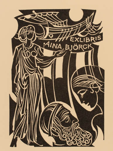 Exlibris by Dusan Janousek from Czech Republic for Aina Björck - Mythology 