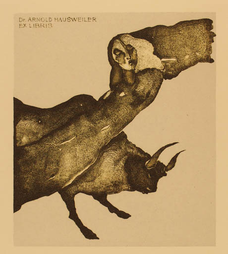 Exlibris by Vladimir Suchanek from Czech Republic for Dr. Arnold Hausweiler - Europa and the Bull Mythology 