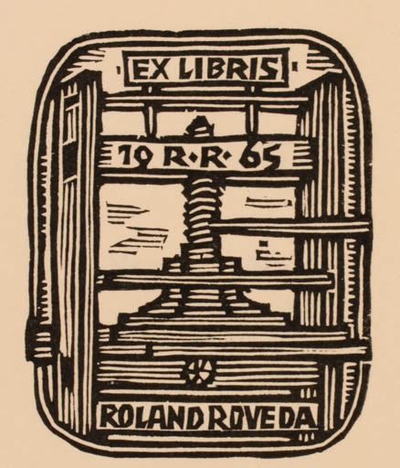 Exlibris by Otto Feil from Austria for Roland Roveda - Printing technique 