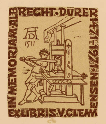 Exlibris by Zbigniew Dolatowski from Poland for Vagn Åge Clemmensen - Working Man Printing technique 