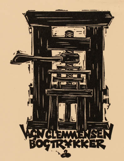 Exlibris by Zbigniew Dolatowski from Poland for Vagn Åge Clemmensen - Printing technique 