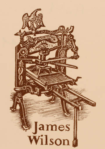 Exlibris by Anthony Christmas from Great Britain for James Wilson - Printing technique 