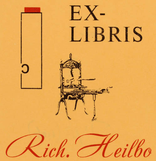 Exlibris by Richard Heilbo from Denmark for Richard Heilbo - Working Printing technique 