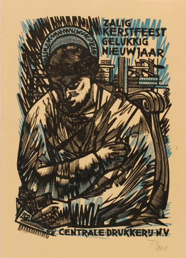 Exlibris by Jan Battermann from Netherland for ? Centrale Drukkerij N. V. - Working Man 