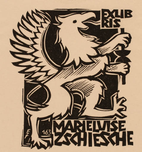 Exlibris by Erhard Zierold from Germany for Marielvise Zschiesche - Fable Animal 