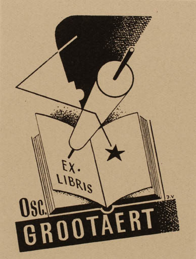 Exlibris by J. Vermeylen from Belgium for Oscar Grootaert - Book 