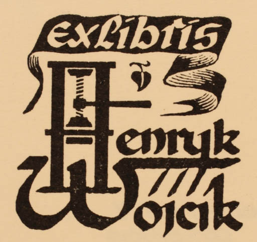 Exlibris by Konstanty Maria Sopocko from Poland for Henryk Wojcik - Working Printing technique 