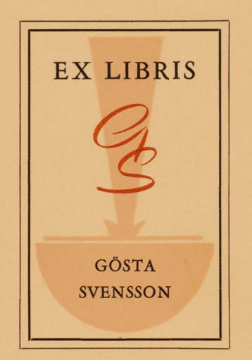 Exlibris by Gösta Svensson from Sweden for Gösta Svensson - Printing technique 