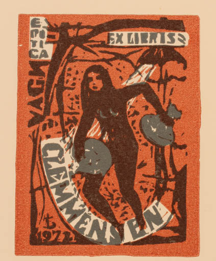 Exlibris by Bronislav Josef Tomecki from Poland for Vagn Åge Clemmensen - Woman 