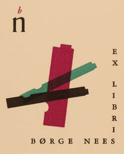 Exlibris by Børge Nees from Denmark for Børge Nees - Working 