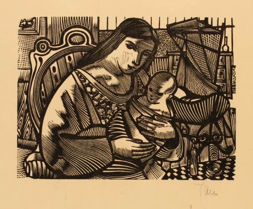 Exlibris by Jan Battermann from Netherland for ? ? - Child Woman 