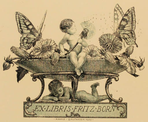 Exlibris by Hanns Bastanier from Germany for Frits Born - 