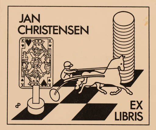 Exlibris by Per Christensen from Denmark for Jan Christensen - Sport/game 