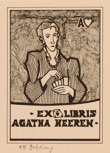 Exlibris by Karl Hans Gehring from Germany for Agatha Heeren - Sport/game 