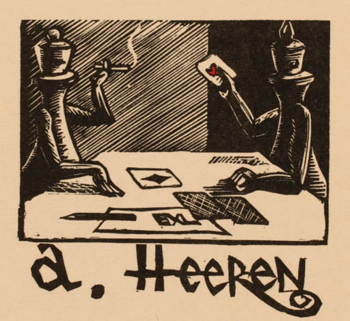 Exlibris by Leonid Kuris from Russia for Agatha Heeren - Sport/game 