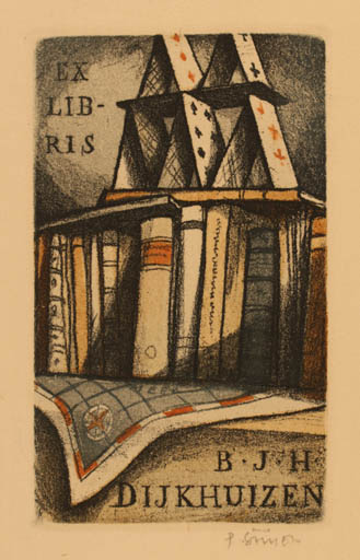 Exlibris by Pavel Simon from Czechoslovakia for B. J. H. Dijkhuizen - Sport/game 