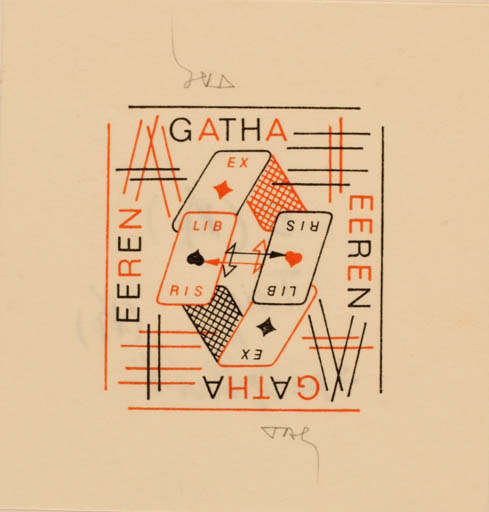 Exlibris by Gerhard Tag from Germany for Agatha Heeren - Sport/game 