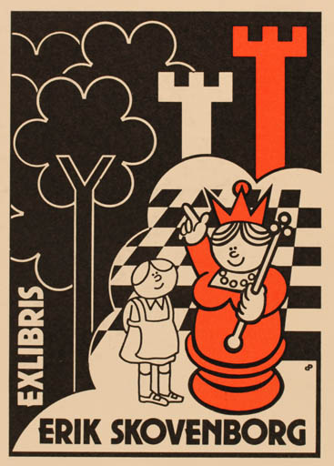 Exlibris by Per Christensen from Denmark for Erik Skovenborg - Sport/game 