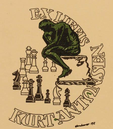 Exlibris by Hans Chr. Hornhaver from Denmark for Kurt Antonsen - Sport/game 