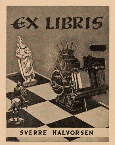 Exlibris by Louis Osjord from Norway for Sverre Halvorsen - Sport/game 