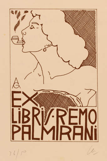 Exlibris by A Grimaldi from Italy for Rosellae Remo Pamirani - 