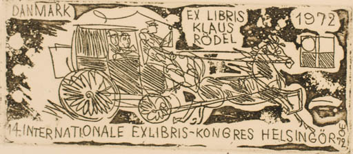 Exlibris by Evald Okas from Estonia for Klaus Rödel - Exlibris Congress Horse 