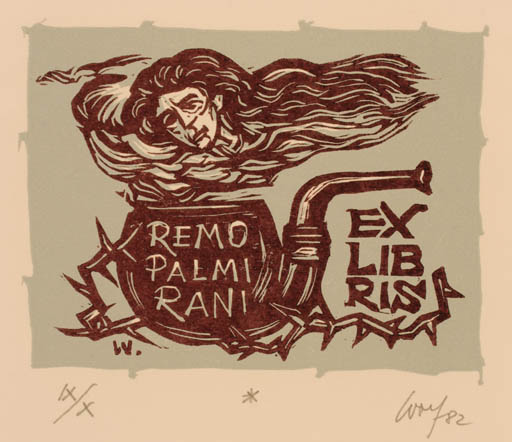 Exlibris by Remo Wolf from Italy for Rosellae Remo Pamirani - 