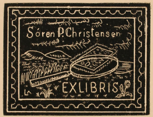 Exlibris by Lorentz May from Denmark for Søren P. Christensen - Hobby 