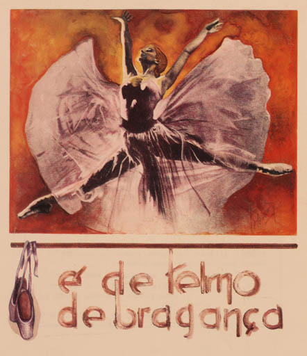 Exlibris by Severino Godhino Aulo-Gelio from Portugal for Telmo José De Bragansa - Dancing Woman 