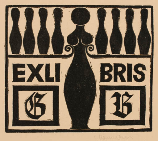 Exlibris by Siegmund Hammermann from Germany for ? ? - Sport/game 