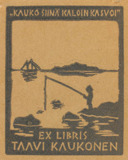 Exlibris by P. Törmanen from Finland for Taavi Kaukonen - Maritime Ship/Boat 