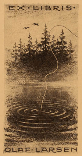 Exlibris by Gunnar Svenssen from Norway for Olaf Larsen - Hobby Scenery/Landscape 