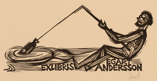 Exlibris by Norbert H. Ott from Germany for Egart Andersson - Hobby Man 