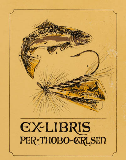 Exlibris by Jørgen Busch from Denmark for Per Thobo Carlsen - Fish Hobby 