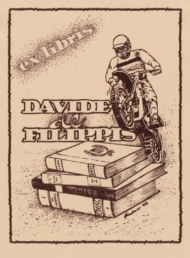 Exlibris by Hans Chr. Hornhaver from Denmark for Davide de Filippis - Book Sport/game 